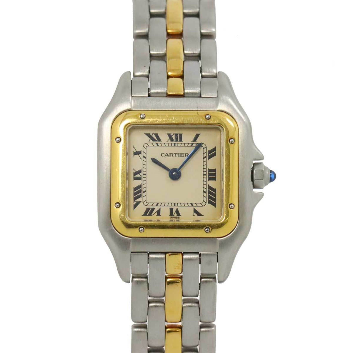 Montre Cartier Panthere Combi 1 rangée SM pour femme, d'occasion, ivoire K18YG, or jaune, quartz 