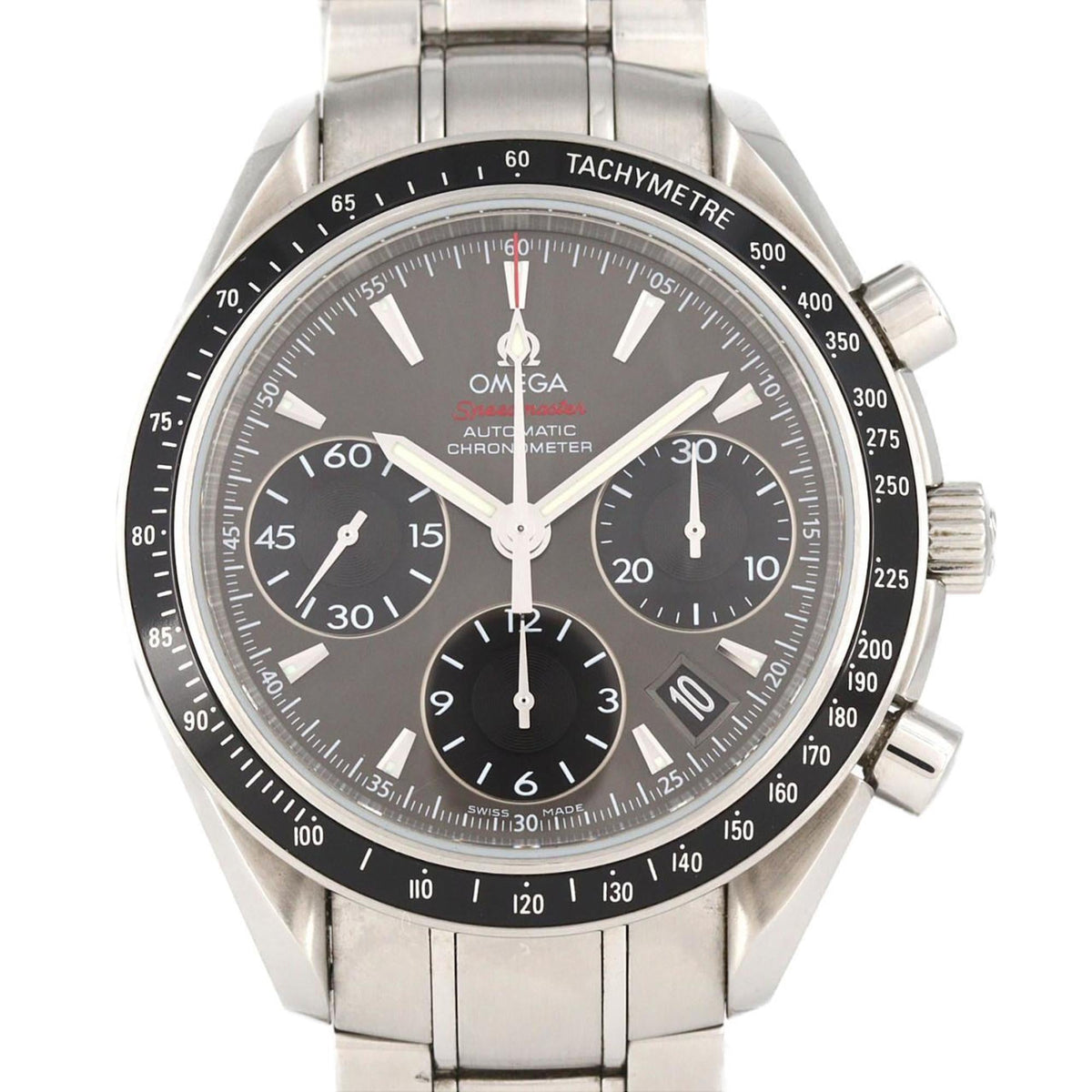Pre-Owned Omega Speedmaster Date 323.30.40.40.06.001 Stainless Steel Automatic Watch