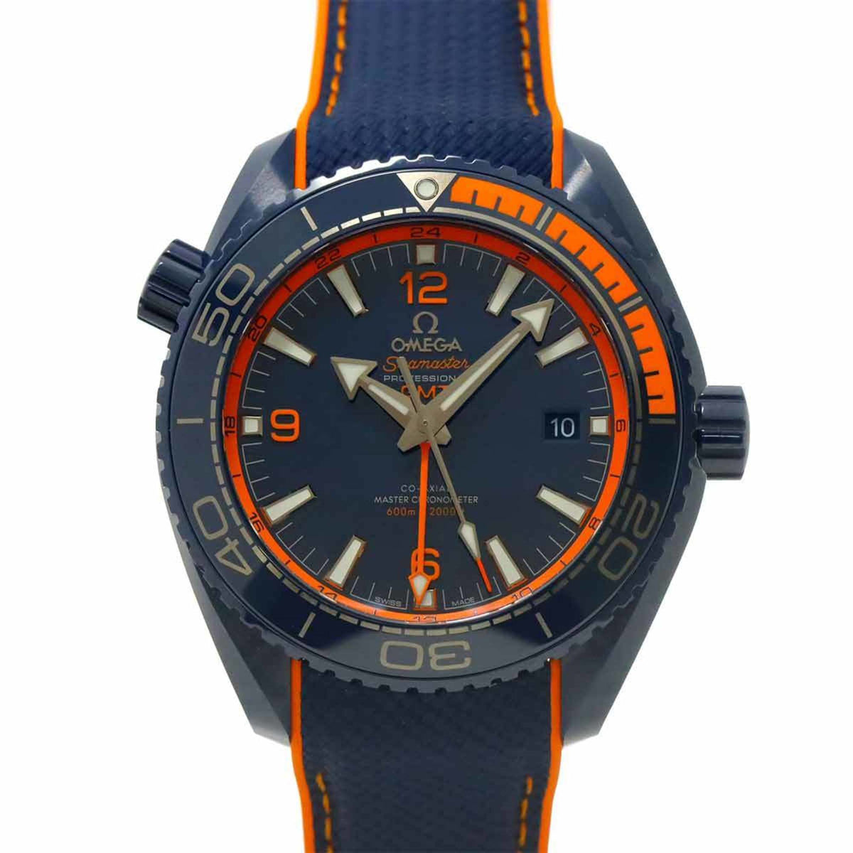 Pre-Owned Omega Seamaster Planet Ocean 600M Co-Axial GMT 215 92 46 22 03 001 Men's Watch Blue Automatic Self-winding