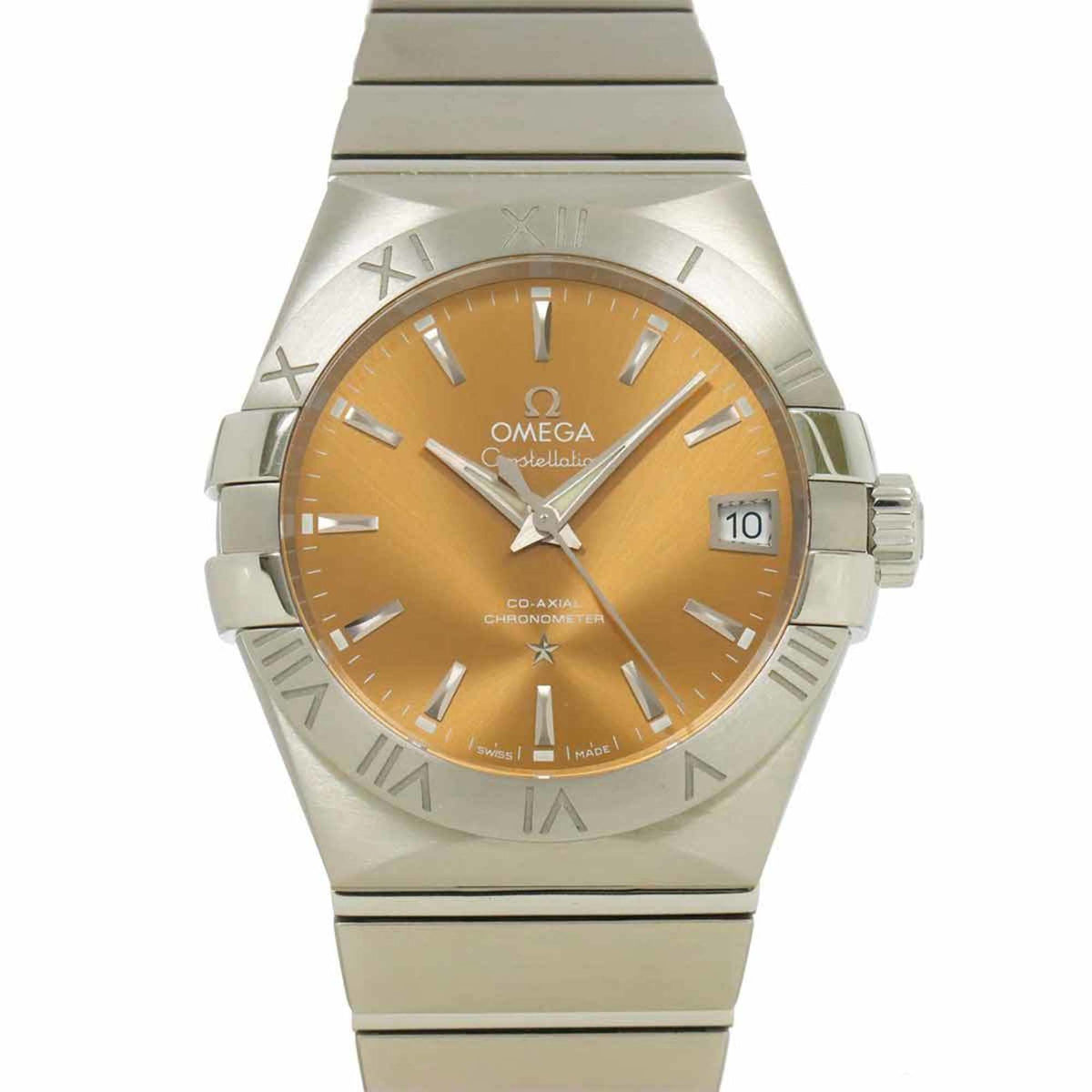 Pre-Owned OMEGA Constellation Co-Axial 123 10 38 21 001 Men's Watch Date Brown Automatic Self-Winding