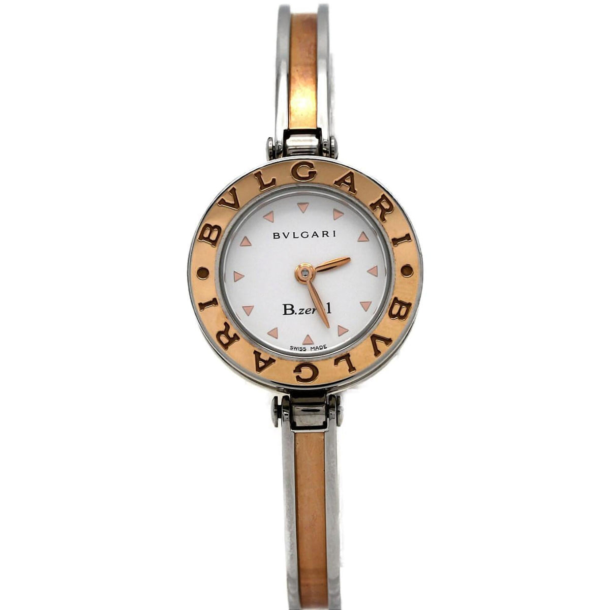 Pre-Owned Bulgari B-Zero1 PG combination, medium size, BZ22SG BZ22WSPG SSxPG quartz wristwatch
