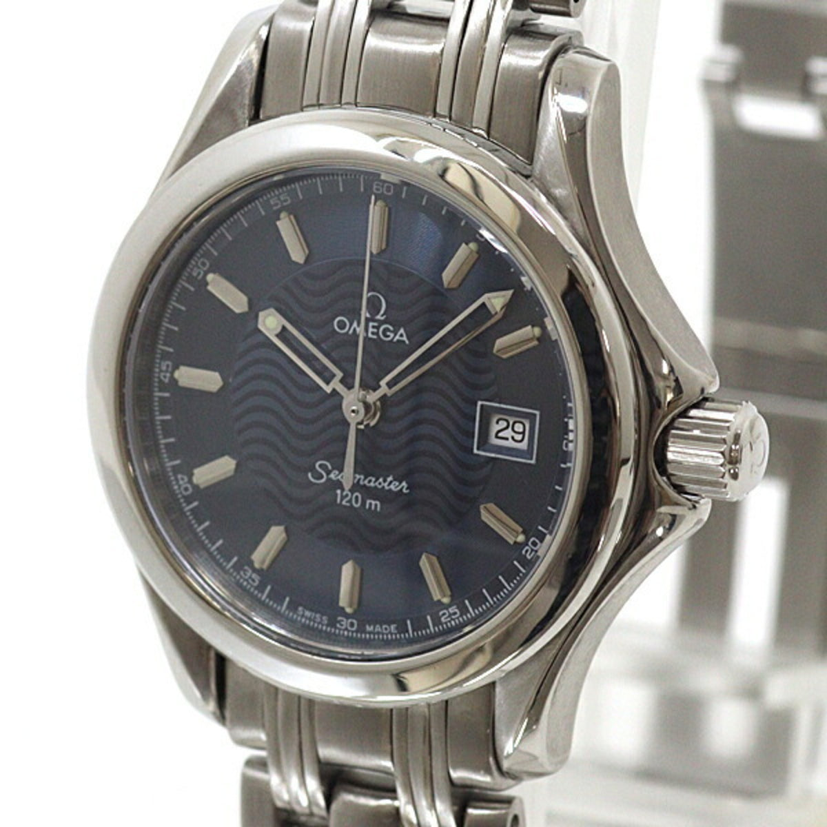 Gebrauchte OMEGA Damenuhr Seamaster 120 2581.81 Blaues Zifferblatt Quarz Finish 