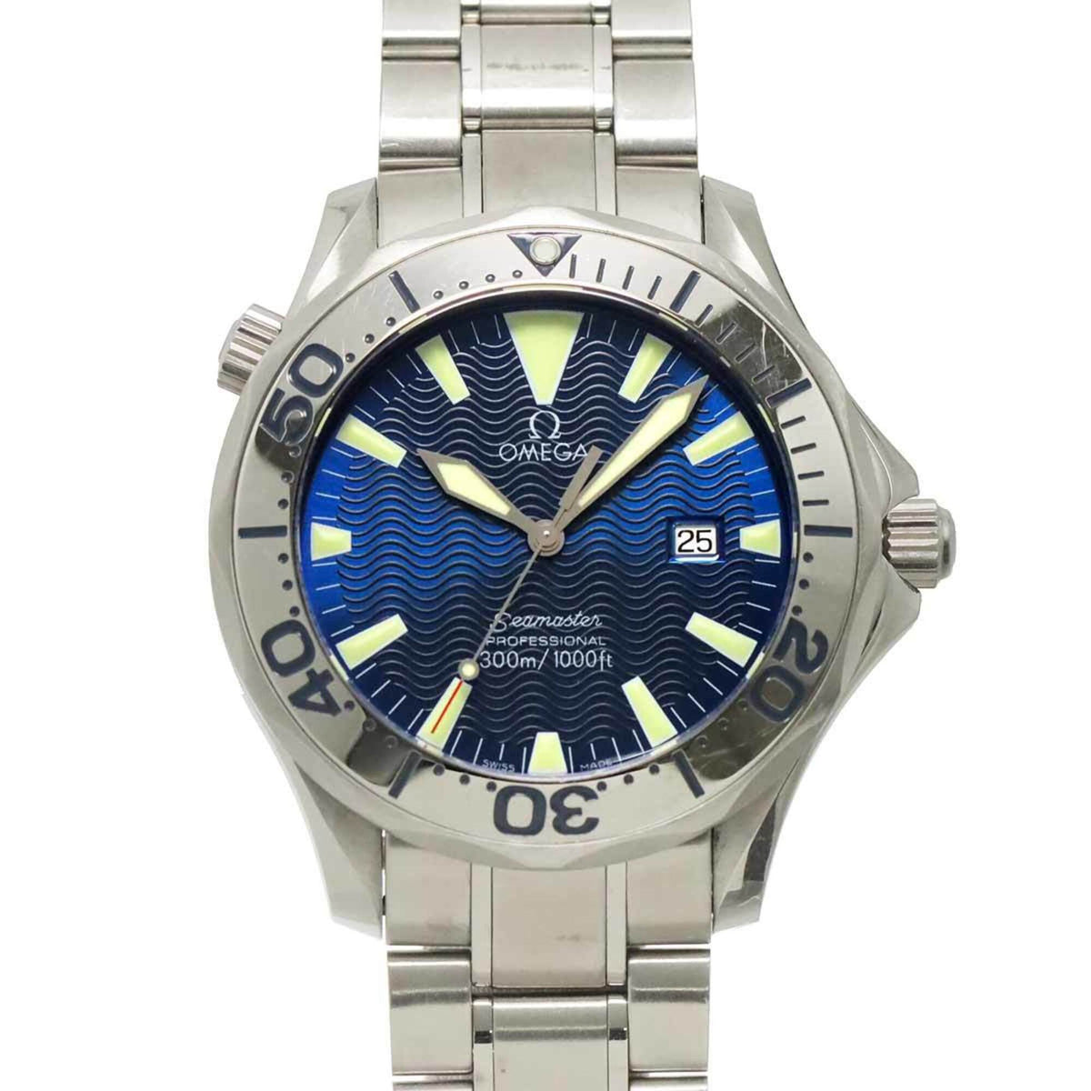 Pre-Owned Omega Seamaster 300 Professional 2265 80 Men's Watch, Date, Navy, Quartz Watch