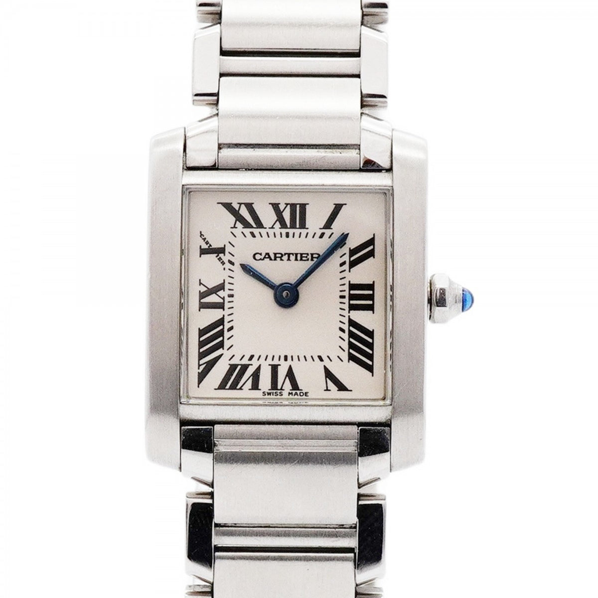 Pre-Owned Cartier Tank Fran?aise SM W51008Q3 White Dial Women's Watch