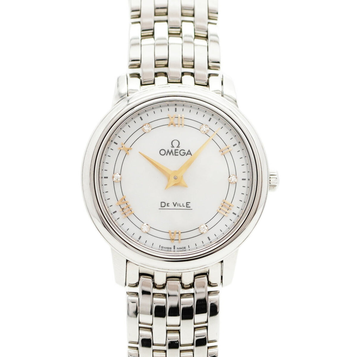 Pre-Owned Omega De Ville 424.10.27.60.55.001 White Dial Women's Watch