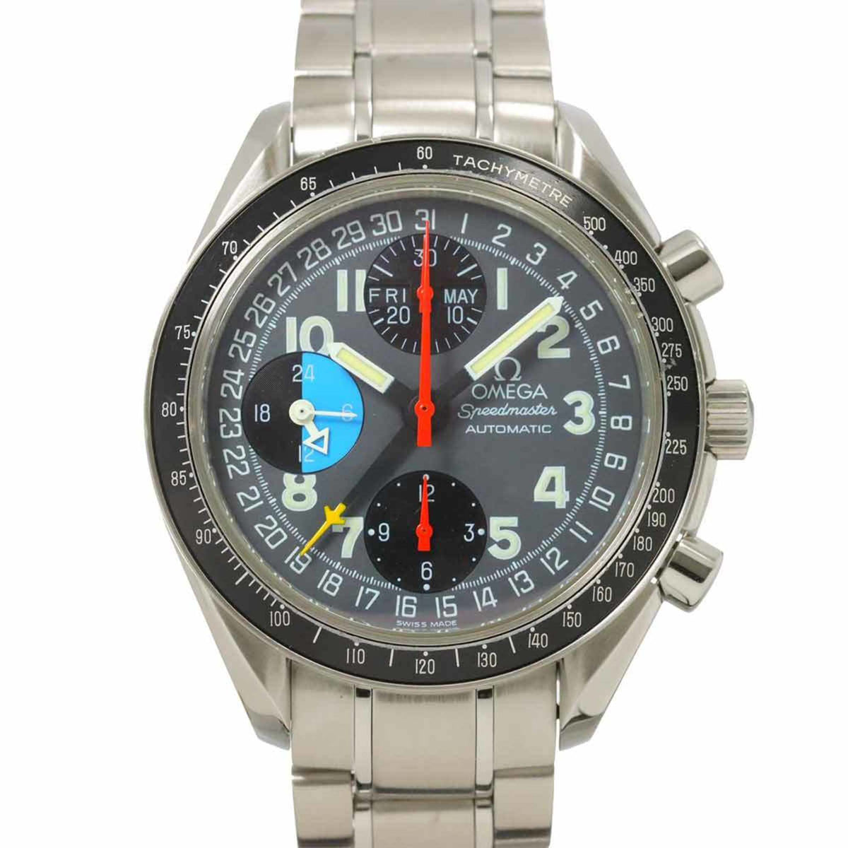Pre-Owned OMEGA Speedmaster Mark 40 AM PM Triple Calendar 3520 53 Men's Watch Gray Automatic
