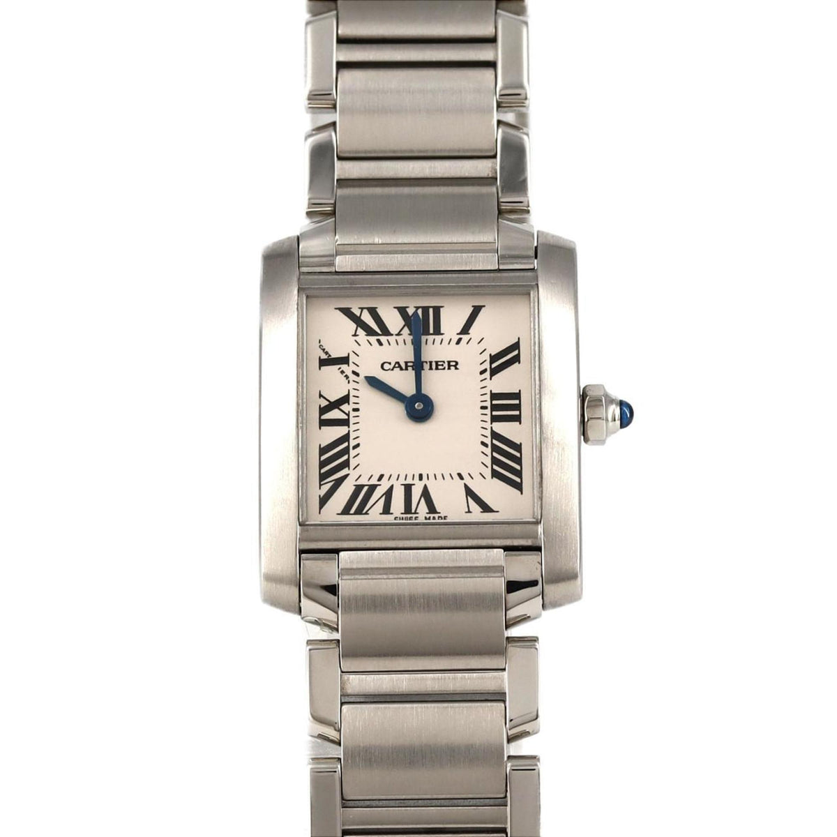 Gebrauchte Cartier Tank Francaise SM W51008Q3 SS Armbanduhr Quarz 