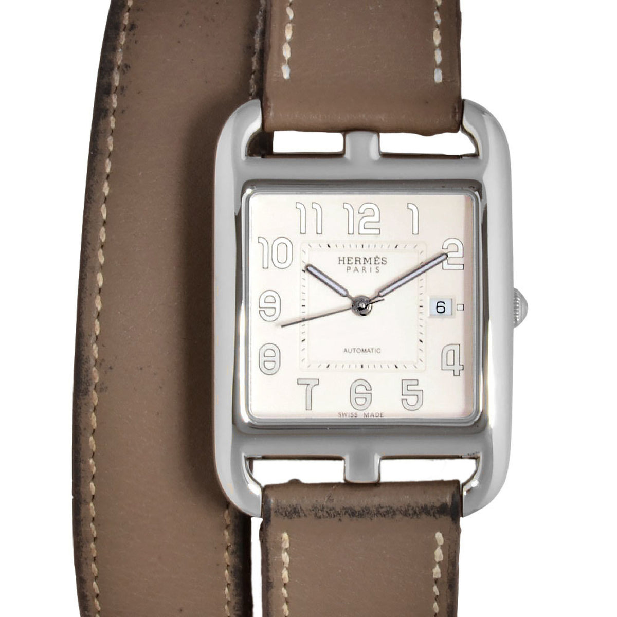 Pre-Owned Hermes HERMES CC1.710 Cape Cod Double Tour Wristwatch Automatic Silver Dial R Stamp Women's