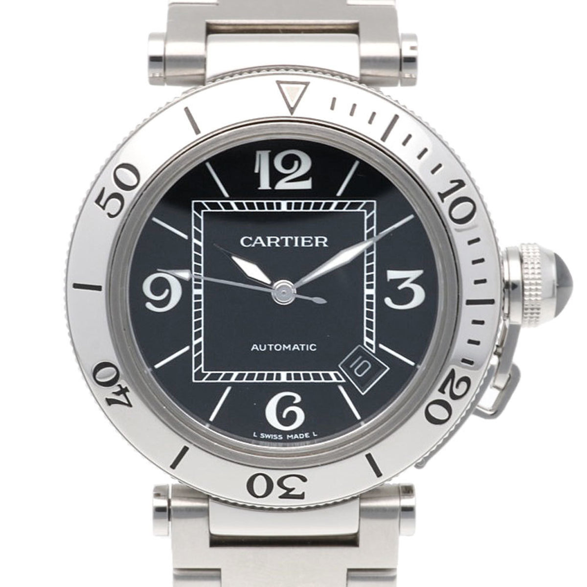 Pre-Owned Cartier Pasha Seatimer Watch Stainless Steel 2790 Automatic Men's CARTIER Overhauled