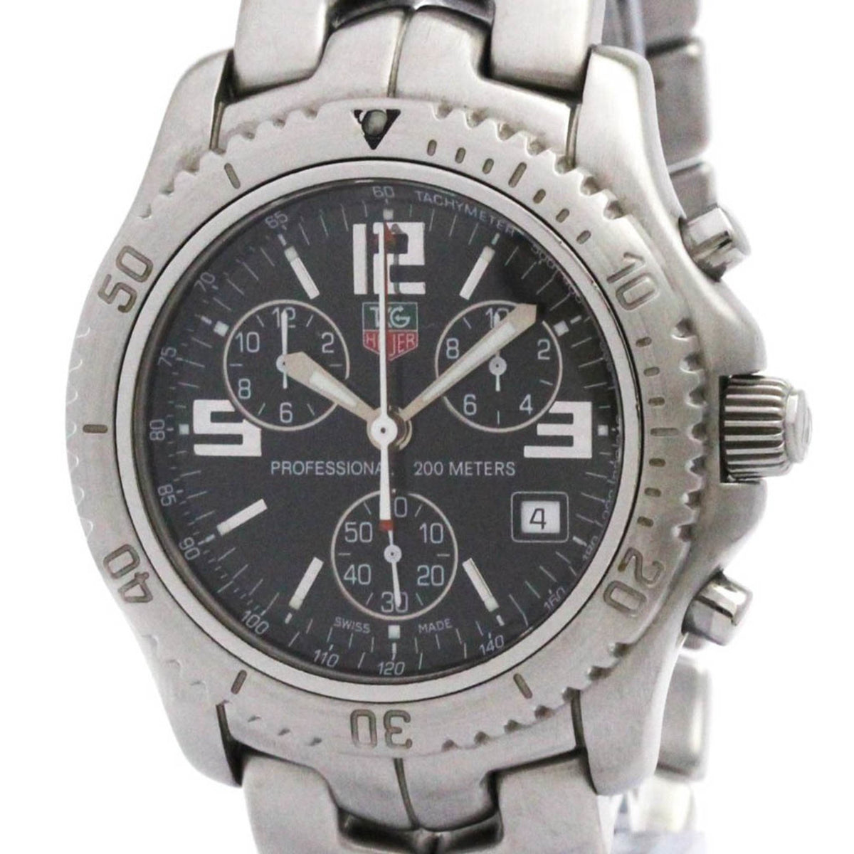 Pre-Owned TAG HEUER Link Chronograph Jason Bourne Steel Watch CT1111 Polished