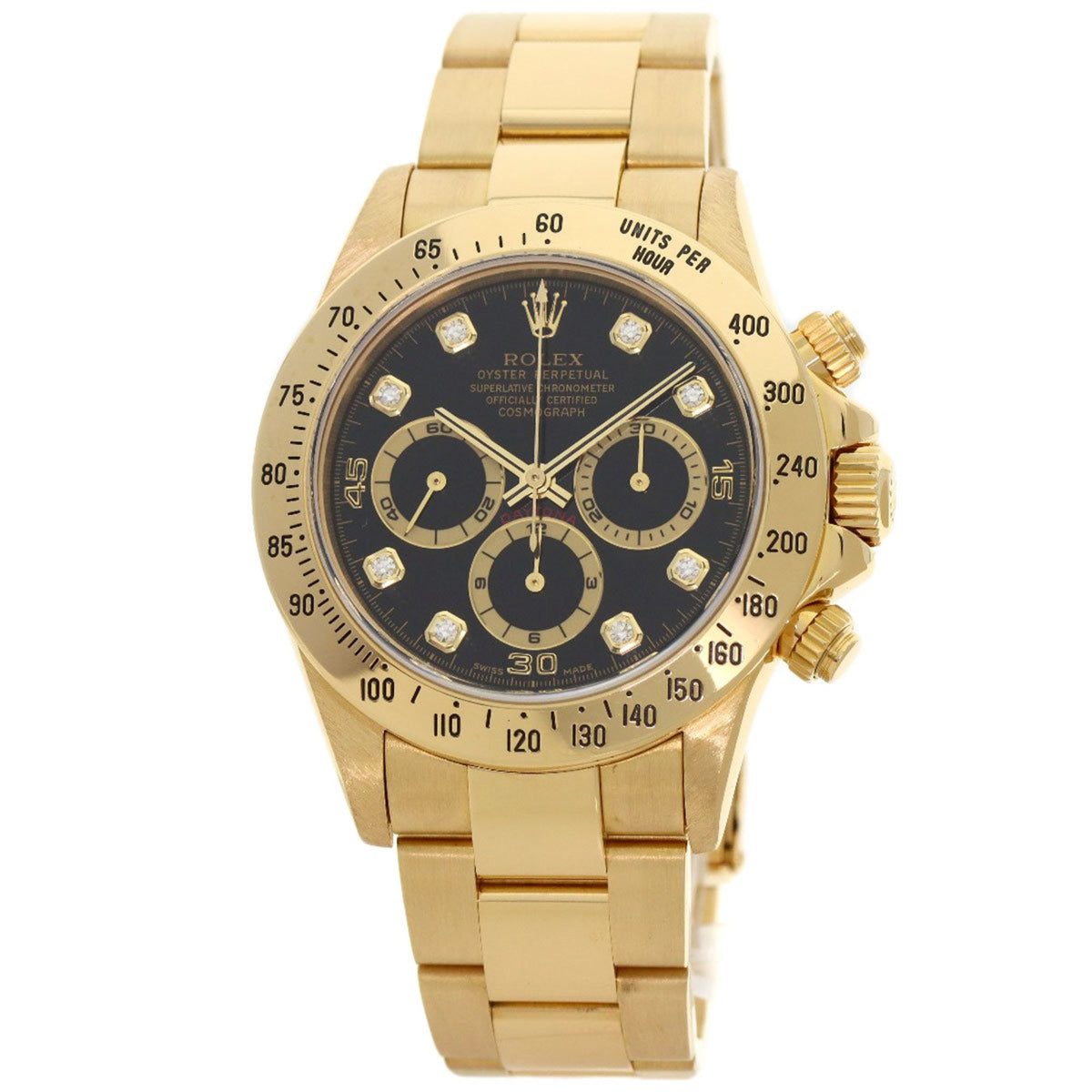 Pre-Owned Rolex Cosmograph Daytona 16528G 8P Diamond Watch in 18K Yellow Gold (Men's)