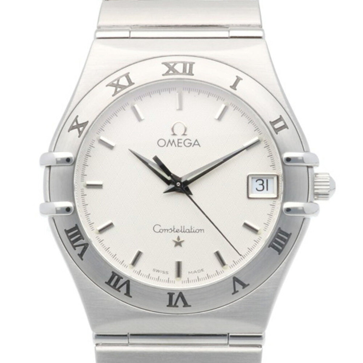 Montre Omega Constellation d'occasion en acier inoxydable à quartz pour homme 