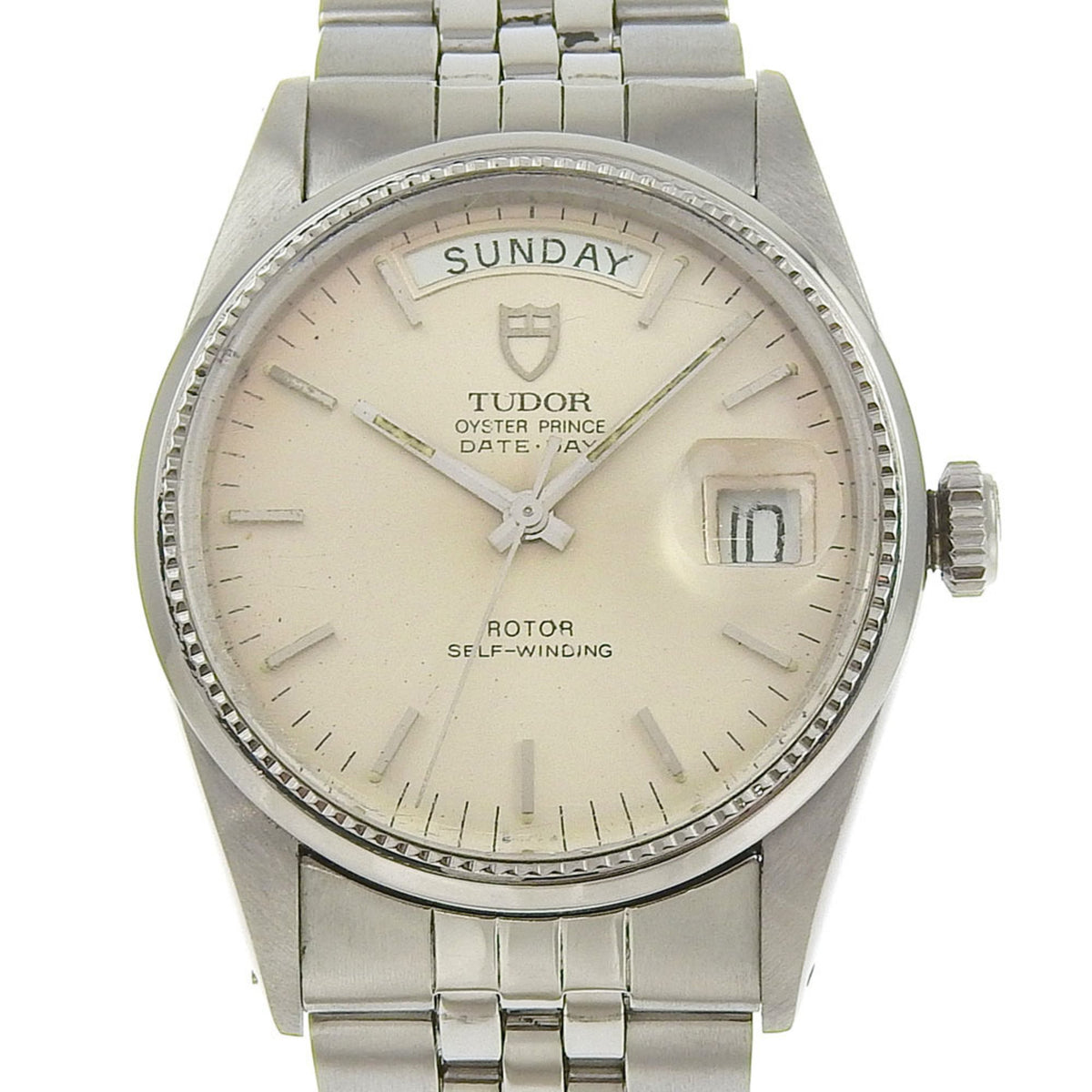 Pre-Owned Tudor Oyster Prince Watch, Date, Caliber 2834-2, 94710, Stainless Steel, 1980, Automatic, Silver Dial, Men's, B-Rank