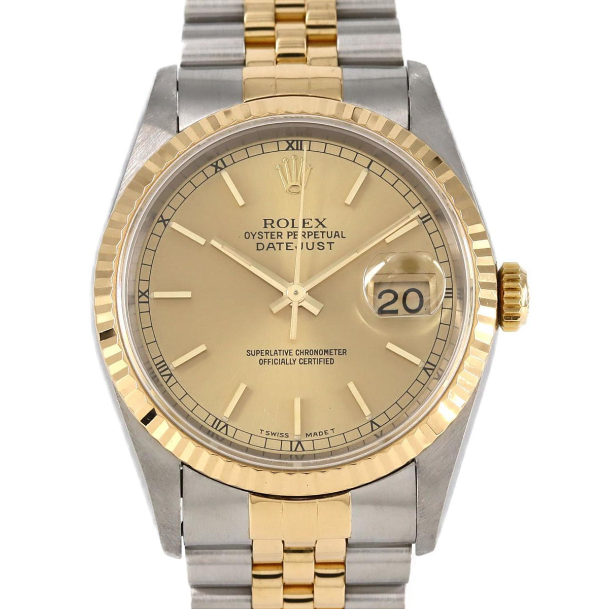 Pre-Owned Rolex Datejust 16233 SSxYG Wristwatch Automatic W Serial