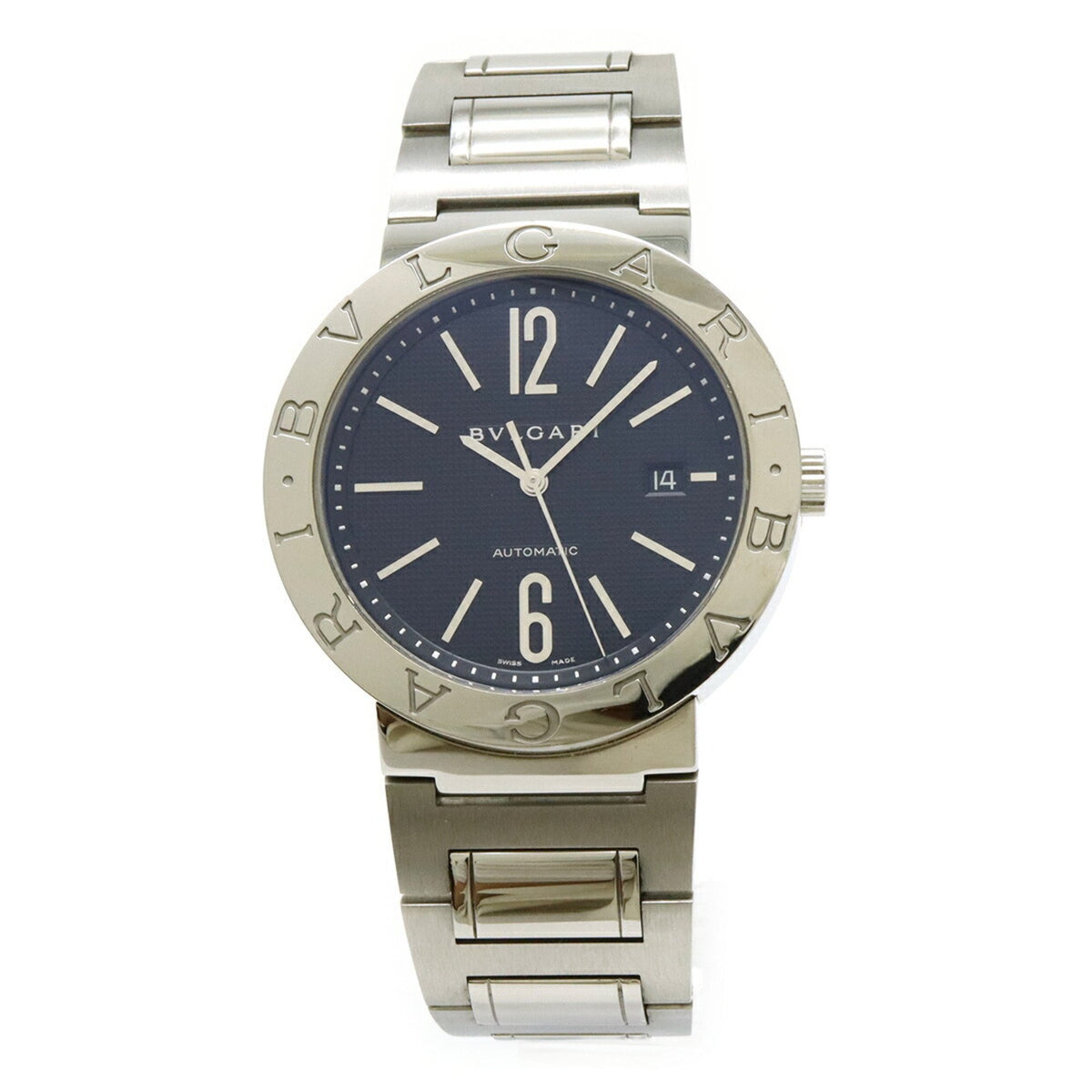 Pre-Owned BVLGARI Black Dial Stainless Steel Automatic Men's Watch BB42SS