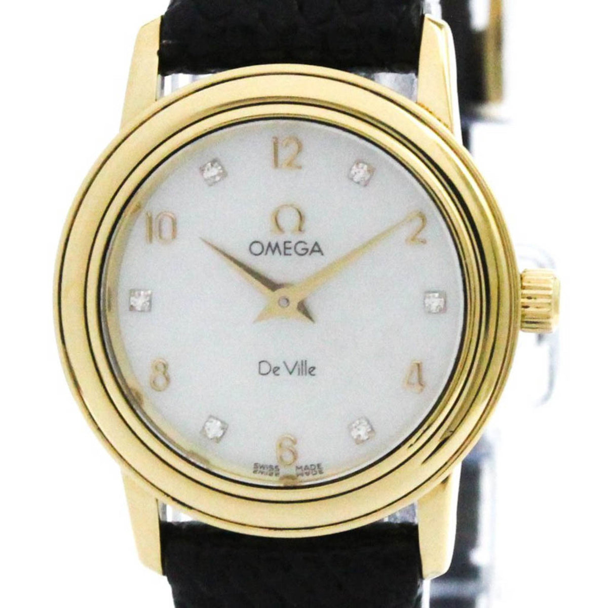 Pre-Owned OMEGA De Ville Diamond MOP Dial 18K Gold Quartz Ladies Watch 4670.75.02 BF575133
