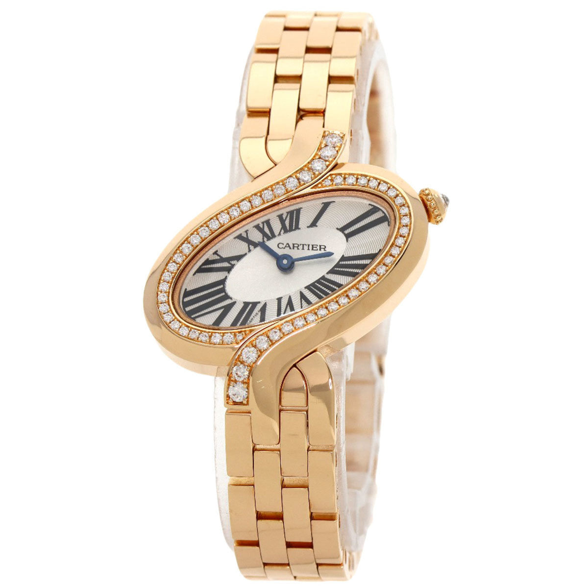 Pre-Owned Cartier WG800003 Delices de SM Diamond Watch K18 Yellow Gold K18YG Ladies CARTIER