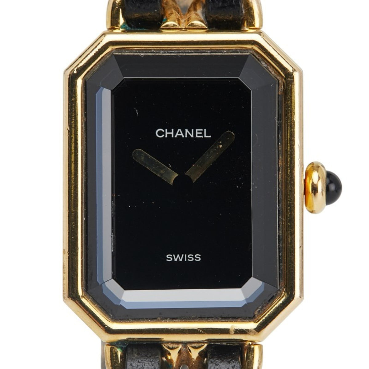 Pre-Owned CHANEL Premiere Watch, Size M, H0001, Quartz Movement, Black Dial, Stainless Steel, Leather, Women's,