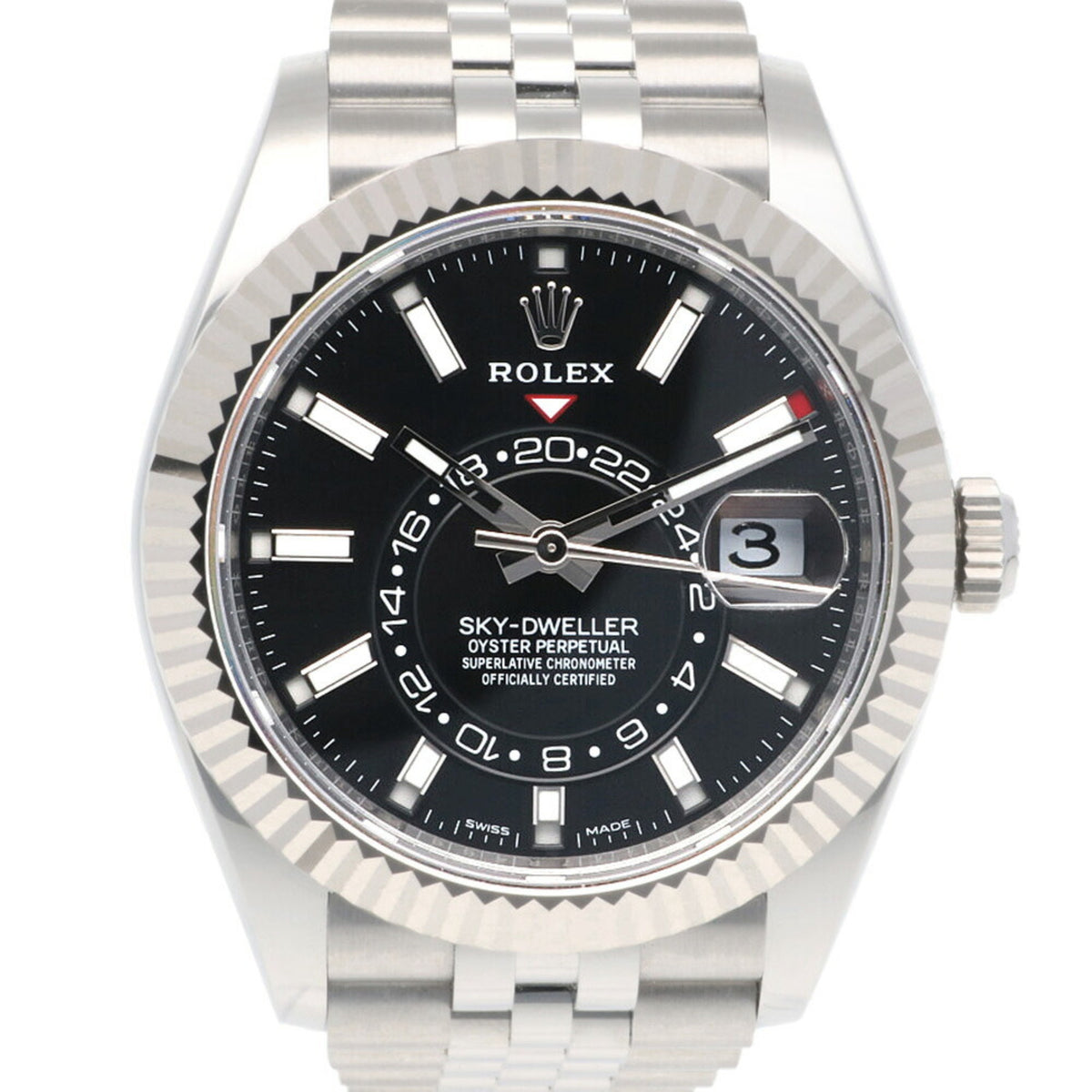 Montre Rolex Sky-Dweller Oyster Perpetual d'occasion en acier inoxydable 326934, automatique, pour homme, modèle aléatoire 
