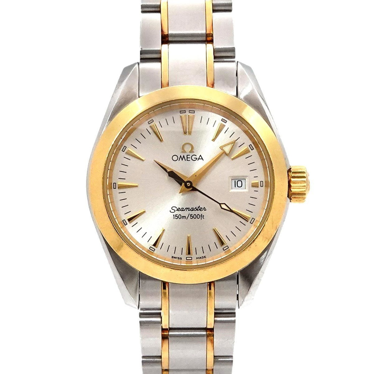 Pre-Owned OMEGA Seamaster Aqua Terra Combi 2377 30 Ladies Watch Date Silver YG Yellow Gold Quartz