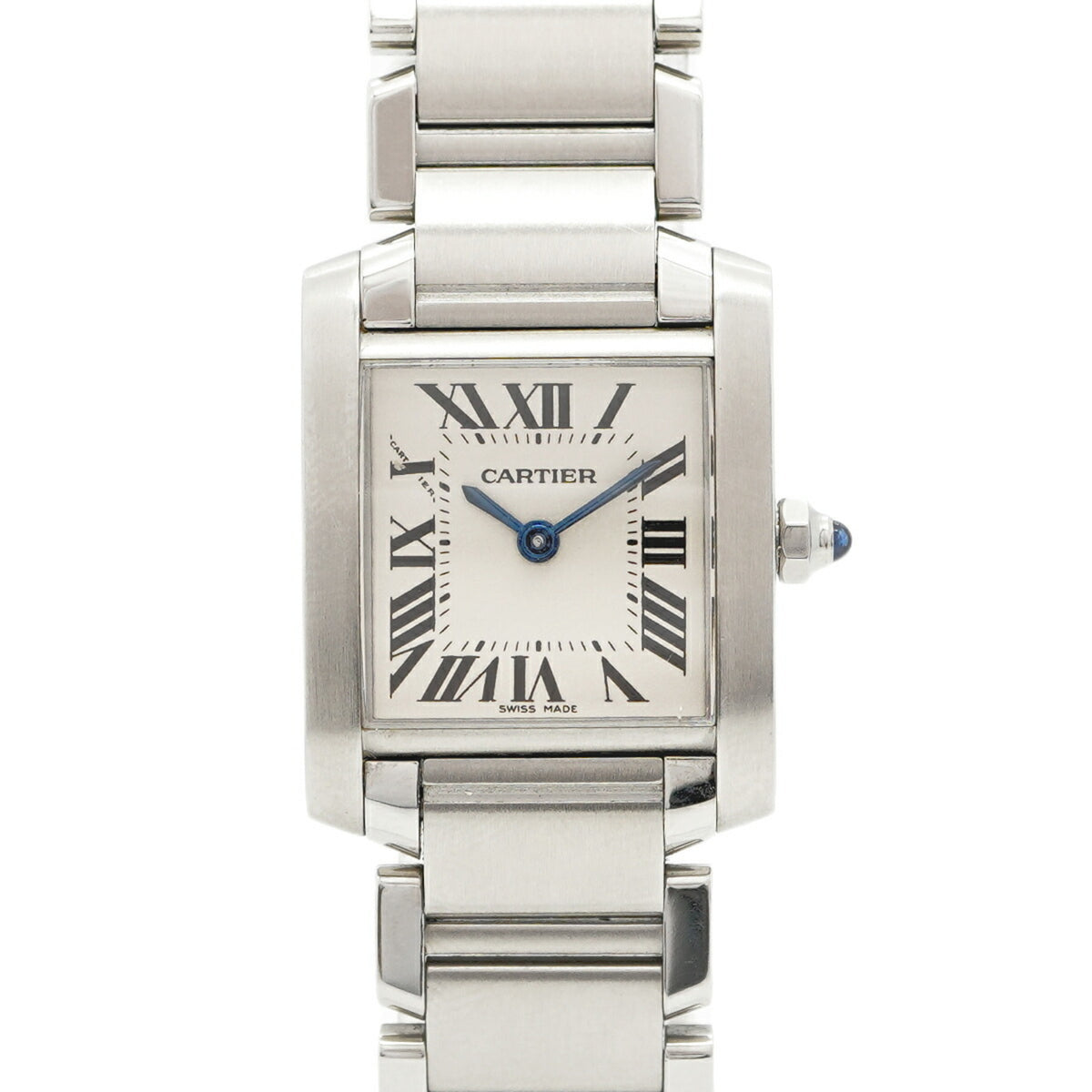 Pre-Owned Cartier Tank Fran?aise SM W51008Q3 White Dial Women's Watch