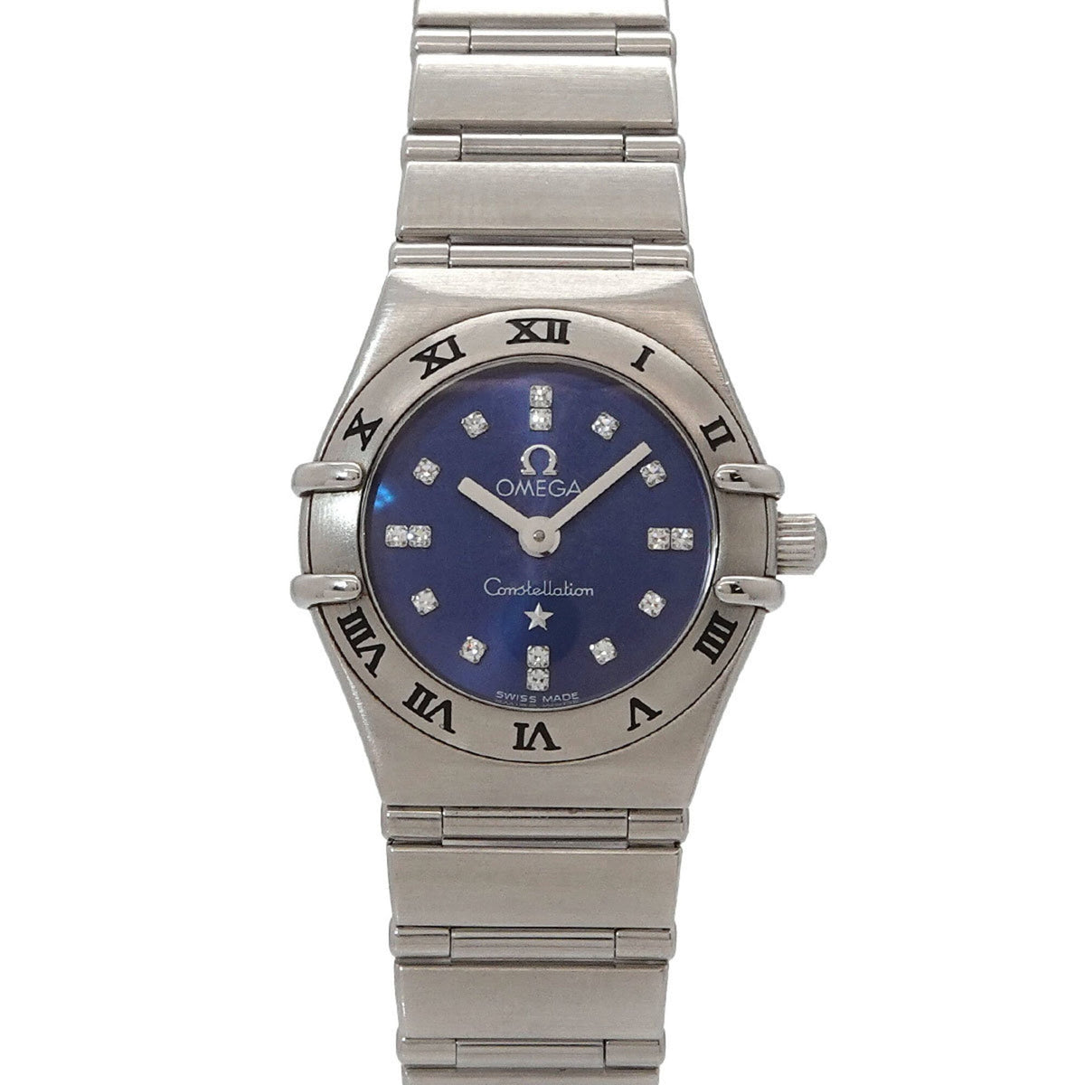 Pre-Owned Omega Constellation Mini Cindy Crawford Limited Edition (1999 pieces) 1563 86 Ladies' Watch 16 Diamonds Blue Quartz
