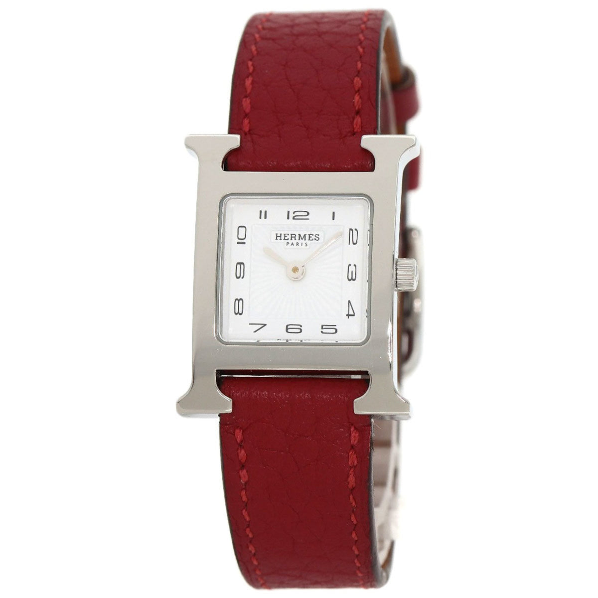 Pre-Owned Hermes HH11.210 H Watch Stainless Steel Leather Ladies HERMES