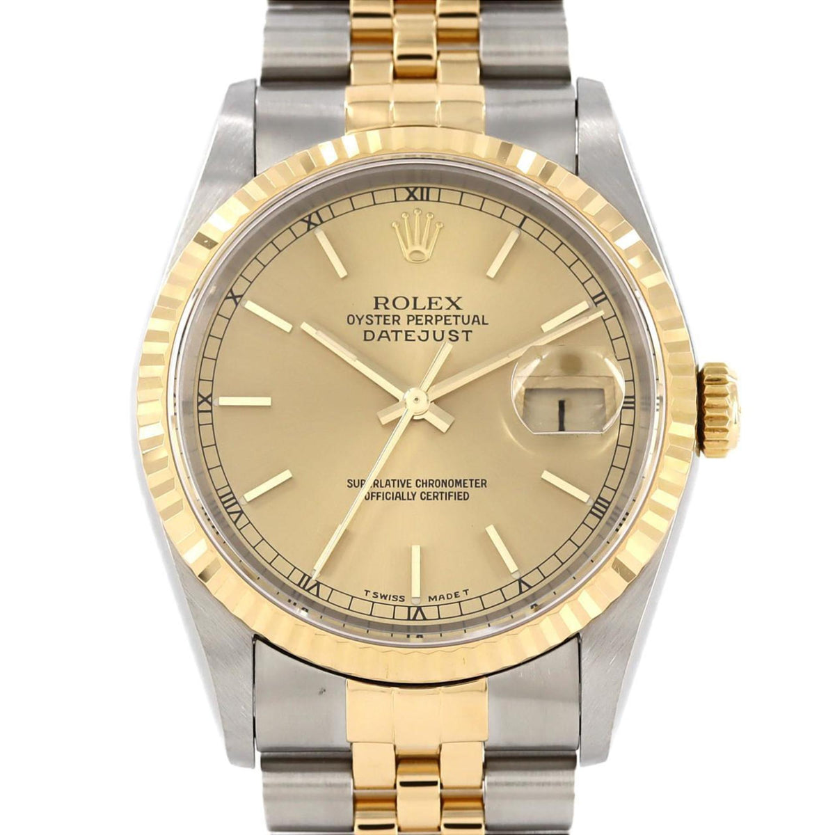 Pre-Owned Rolex Datejust 16233 SSxYG Automatic Watch, T-Serial
