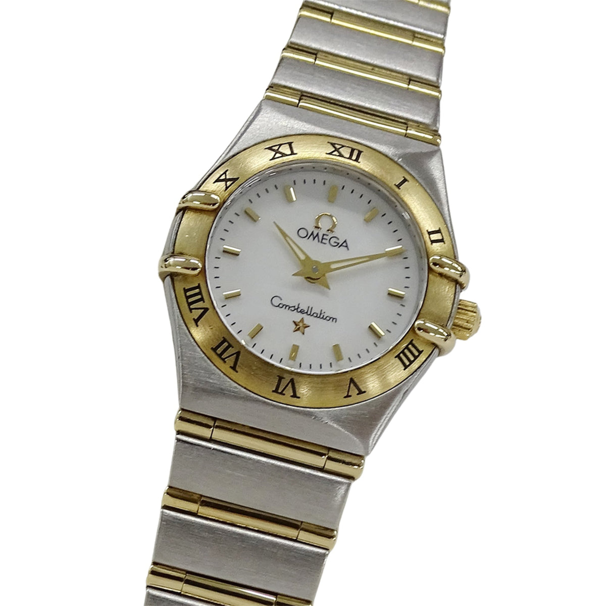Pre-Owned OMEGA Constellation Mini 1262.70 Women's Watch, Shell Quartz Movement, Stainless Steel, Gold, Full Bar, Polished