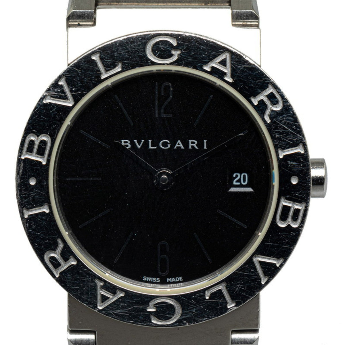 Pre-Owned BVLGARI Watch BB26SS Quartz Black Dial Stainless Steel Women's