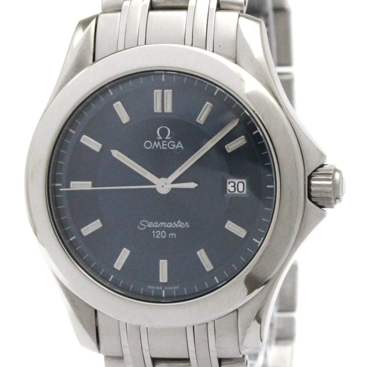 Pre-Owned OMEGA Seamaster 120M Steel Quartz Mens Watch 2511.82 Polished