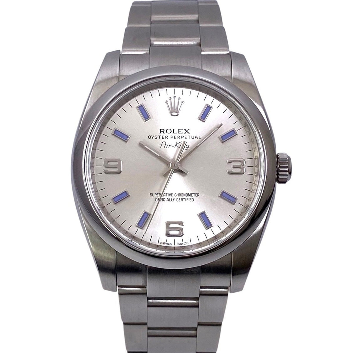 Pre-Owned ROLEX Rolex Air-King 34mm 114200 Stainless Steel Men's Watch, G Serial, Silver 369