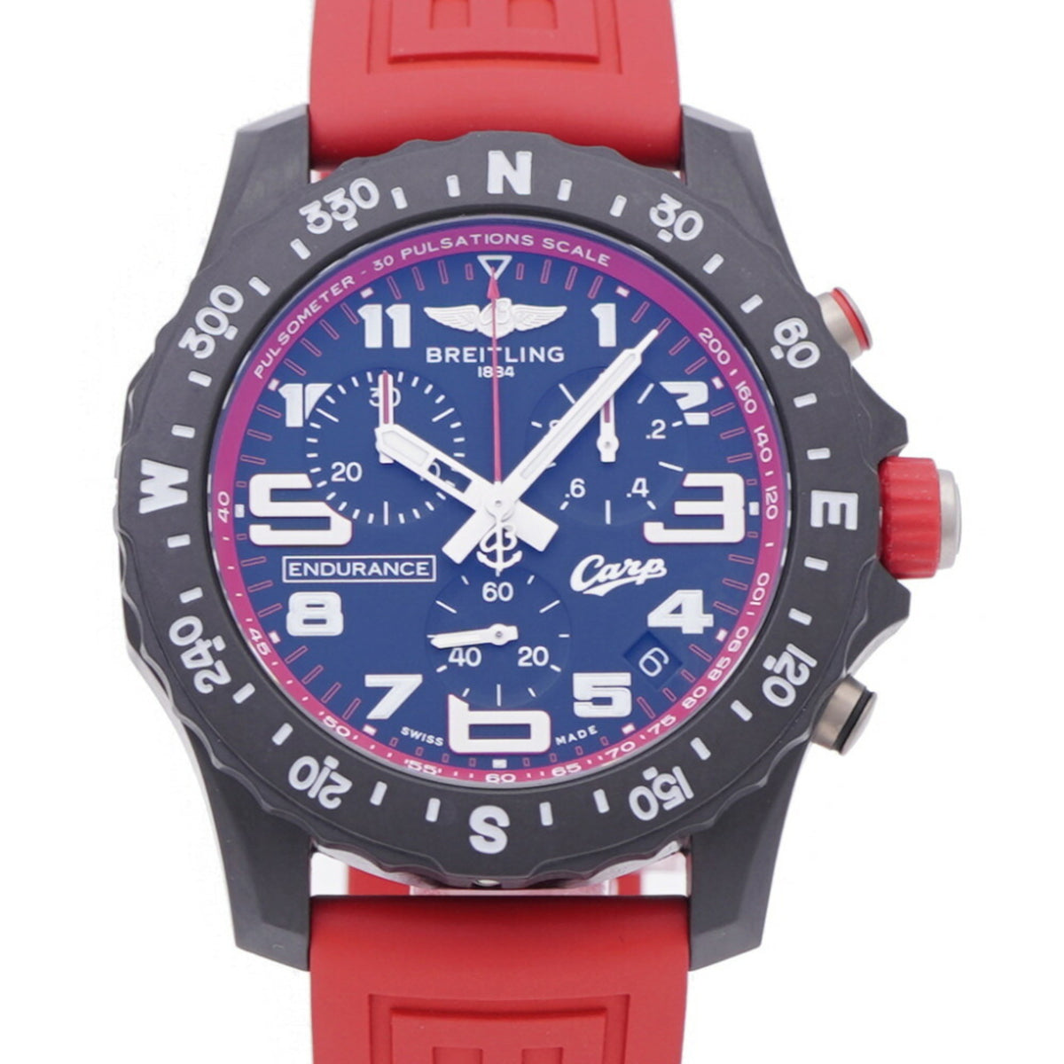 Gebraucht Wie neu Breitling Endurance Pro Hiroshima Carp Zusammenarbeit X823101E1B1S1 Quarzuhr Breitlight/Gummi Schwarzes Zifferblatt Rot 1102BREITLING Herren 