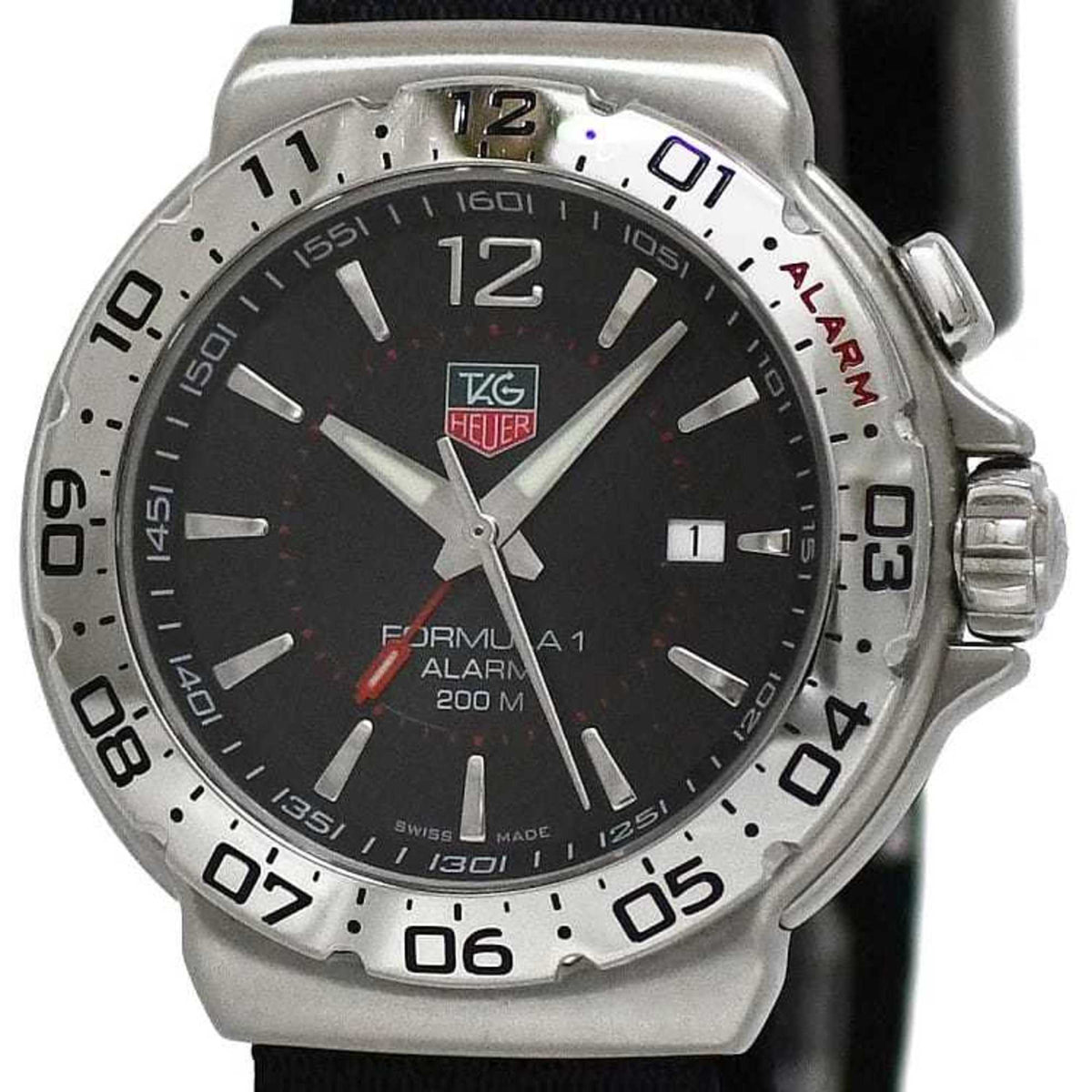 Pre-Owned Tag Heuer Wristwatch Formula 1 f-22817 Black Silver WAC111A SS Polyester Quartz LN8*** TAG Watch Three Hands Battery Operated Dial Date Men's