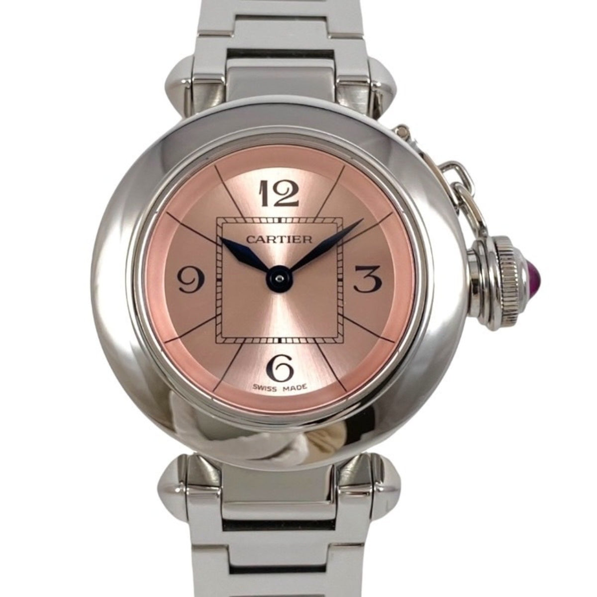 Pre-Owned CARTIER Miss Pasha W3140008 Stainless Steel Women's Quartz Watch, Pink