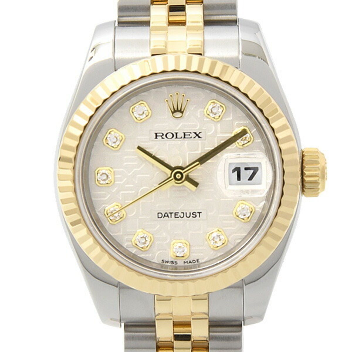 Pre-Owned Rolex Watch Ladies Datejust Automatic Computer Silver Dial ROLEX SS?750YG 179173G