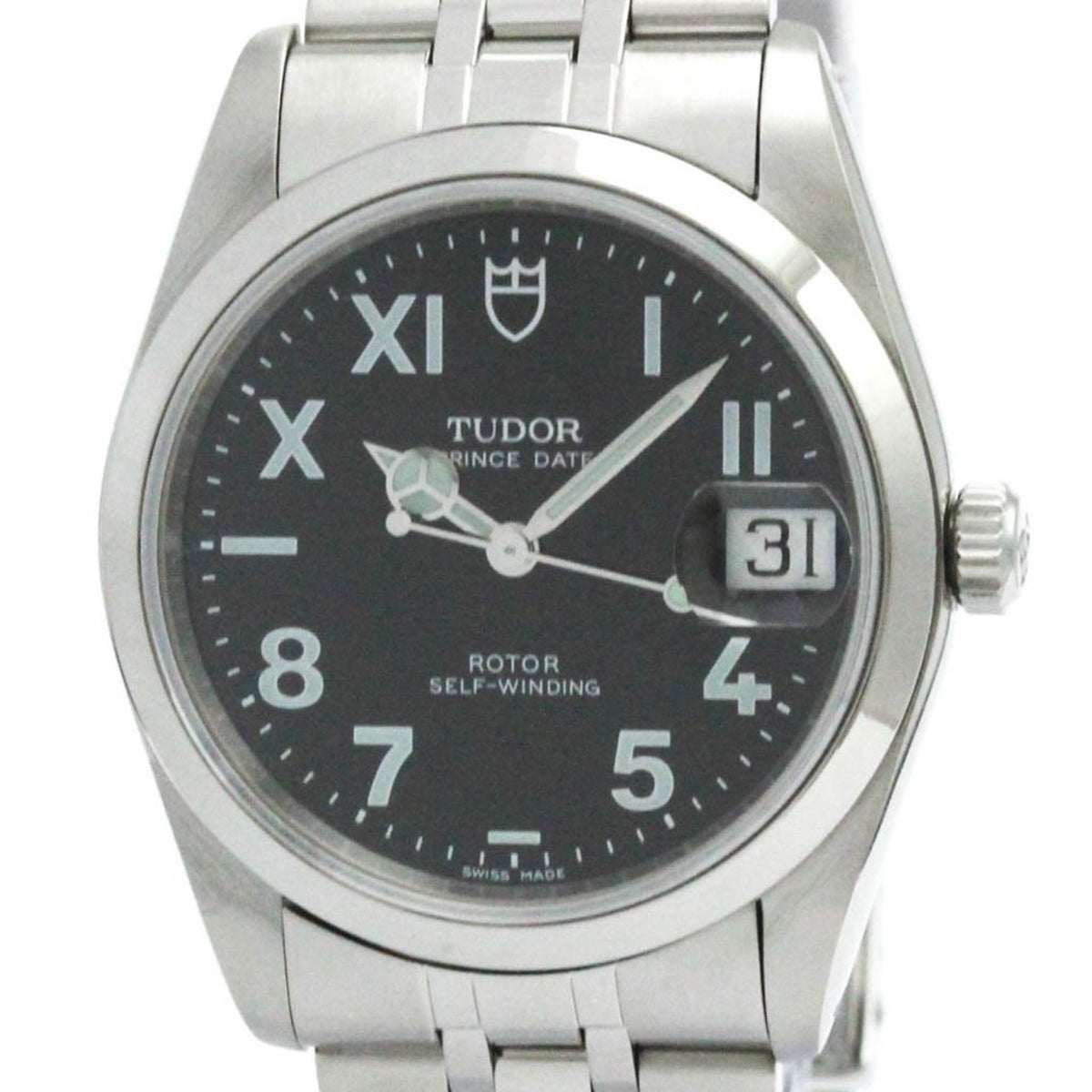 Montre automatique TUDOR Prince Oyster Date en acier poli d'occasion pour homme 74000N BF580936 