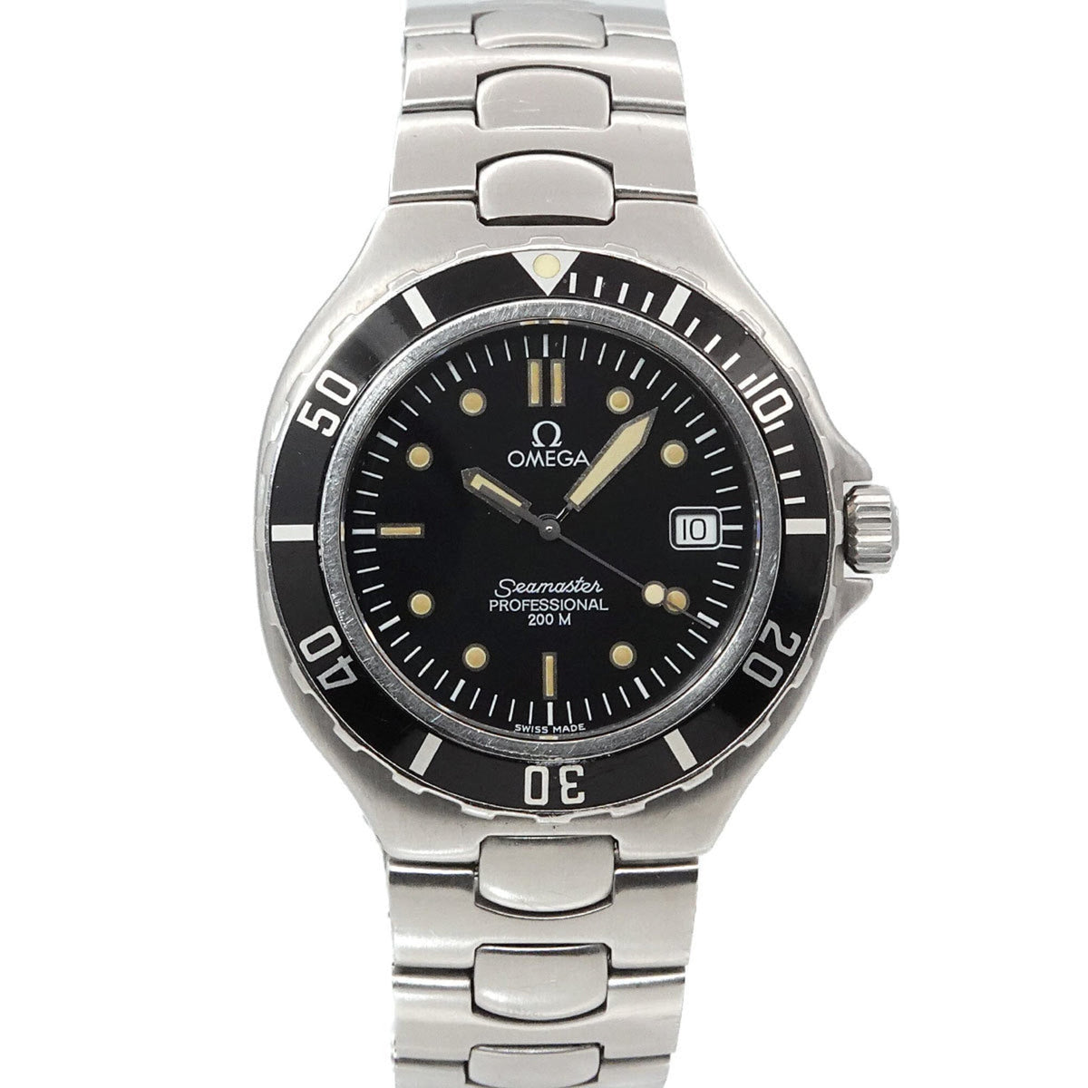 Pre-Owned Omega Seamaster Professional 200m 2850 50 02 Men's Watch Date Black Quartz