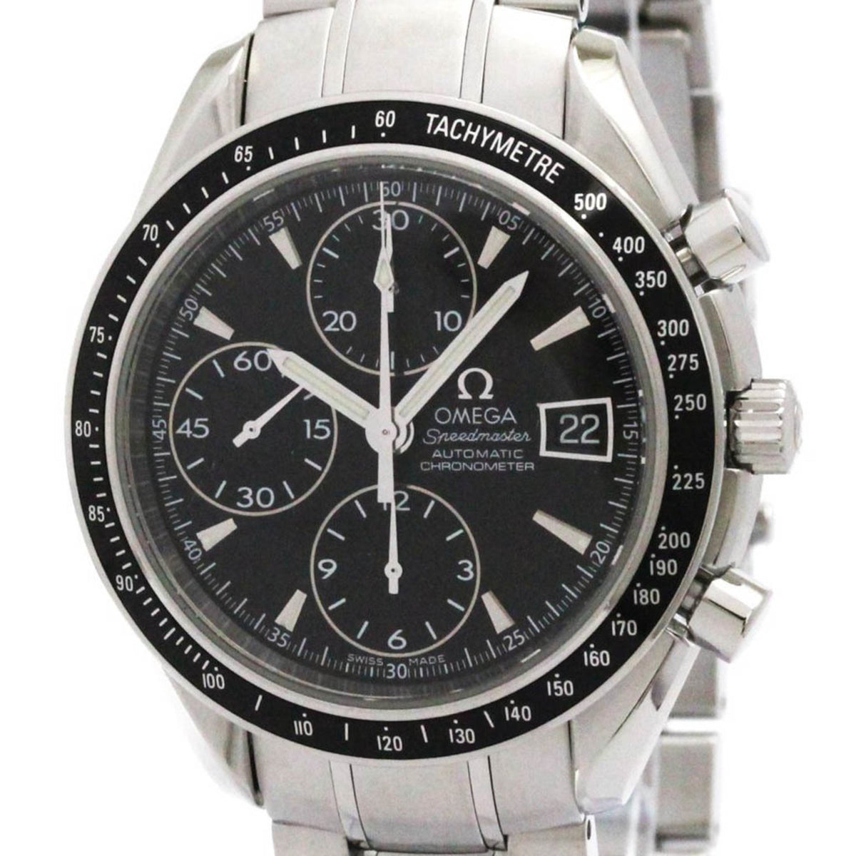 Pre-Owned OMEGA Speedmaster Date Steel Automatic Mens Watch 3210.50 Polished