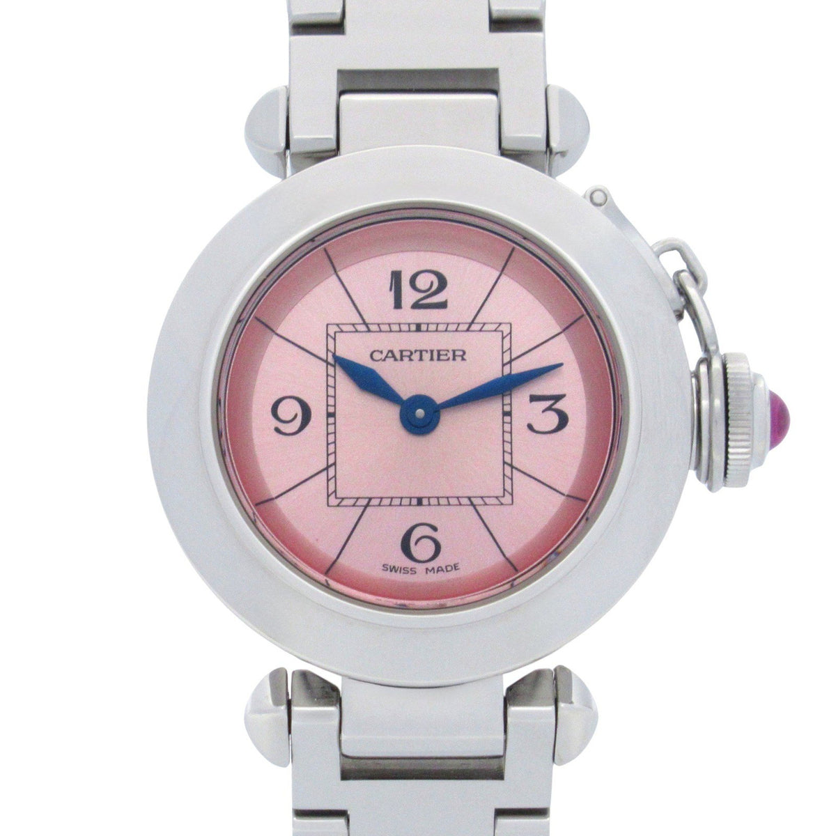 Gebrauchte CARTIER Miss Pasha Uhr Edelstahl Damen Pink W3140008 