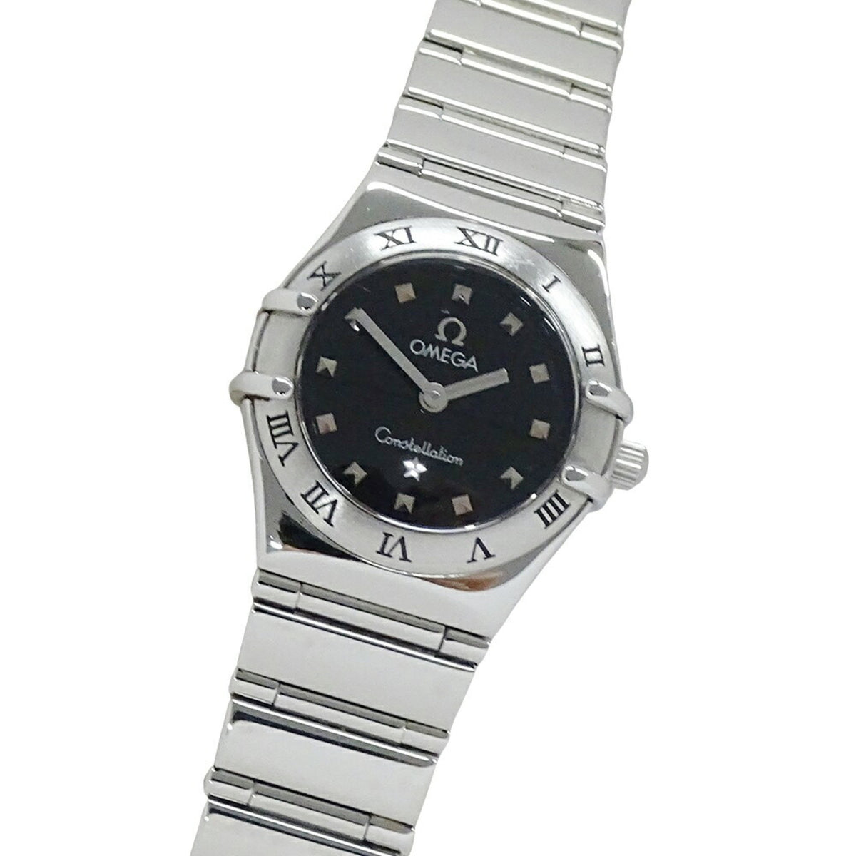 Pre-Owned OMEGA Constellation Mini My Choice 1561.51 Ladies' Watch Quartz Stainless Steel SS Silver Black Polished
