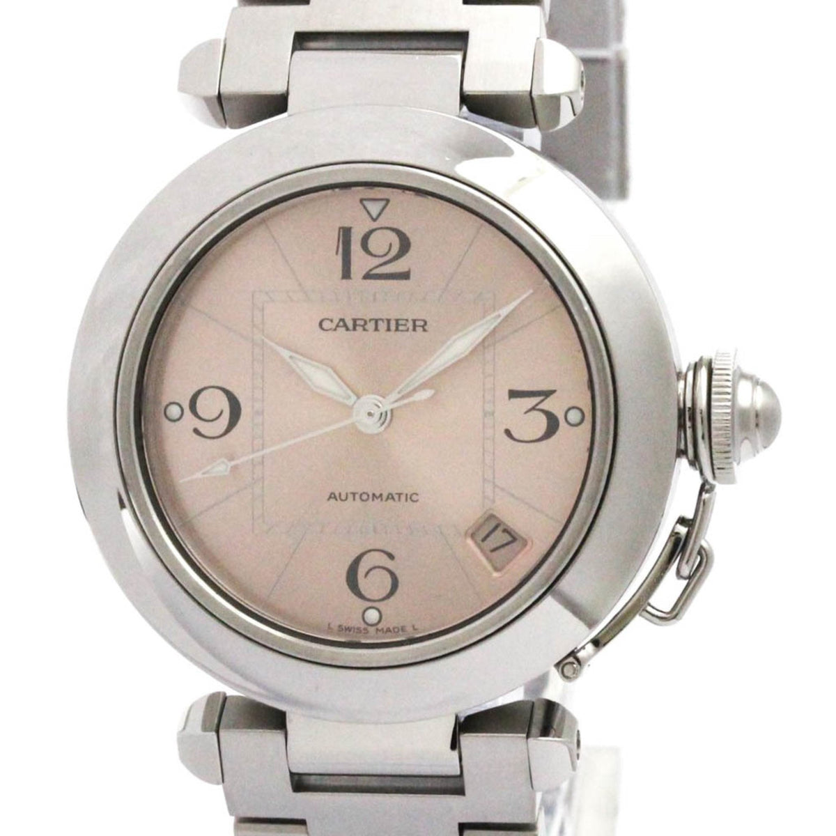 Pre-Owned CARTIER Pasha C Steel Automatic Unisex Watch W31075M7 Polished