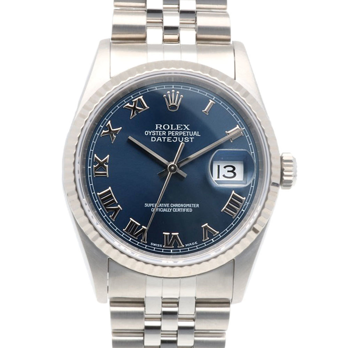Pre-Owned Rolex Datejust Oyster Perpetual Watch, Stainless Steel, 16234, Automatic, Men's, ROLEX U-Serial, 1997 Model, Roman Numerals, Manufacturer Overhauled