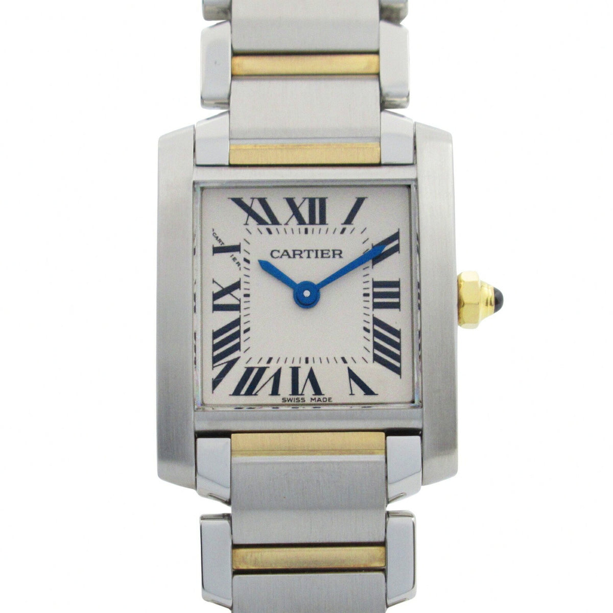 Pre-Owned CARTIER Tank Francaise SM Watch 18K (Yellow Gold) Stainless Steel Ladies Silver W51007Q4