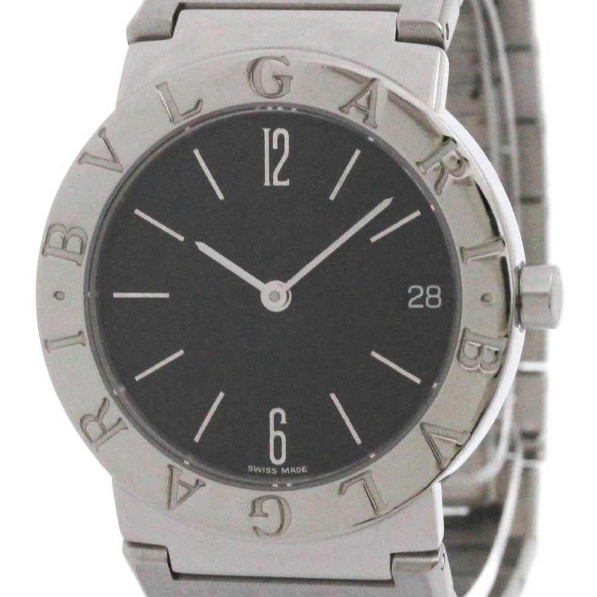 Pre-Owned BVLGARI Bvlgari Bvlgari Steel Quartz Unisex Watch BB30SS Polished