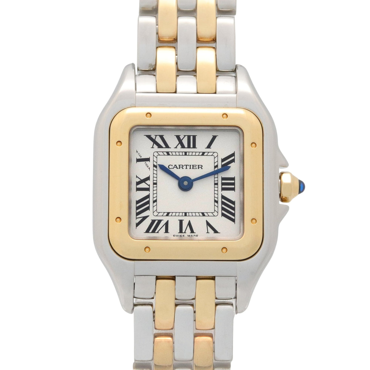 Pre-Owned Cartier Panth?re SM 2-Row Watch, 18K (Yellow Gold) Stainless Steel, Ladies, Silver Tone, W2PN0006
