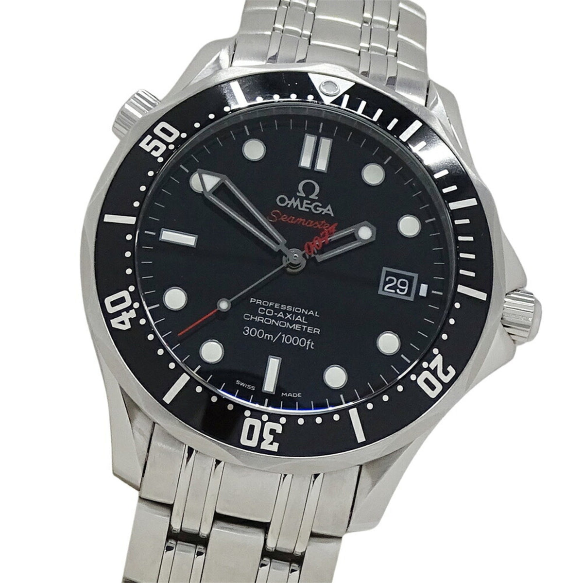 Pre-Owned OMEGA Seamaster 212.30.41.20.02.001 Watch Men's Diver 300m James Bond 007 Limited to 10,007 pieces worldwide Date Automatic AT Stainless Steel SS Silver Black Polished