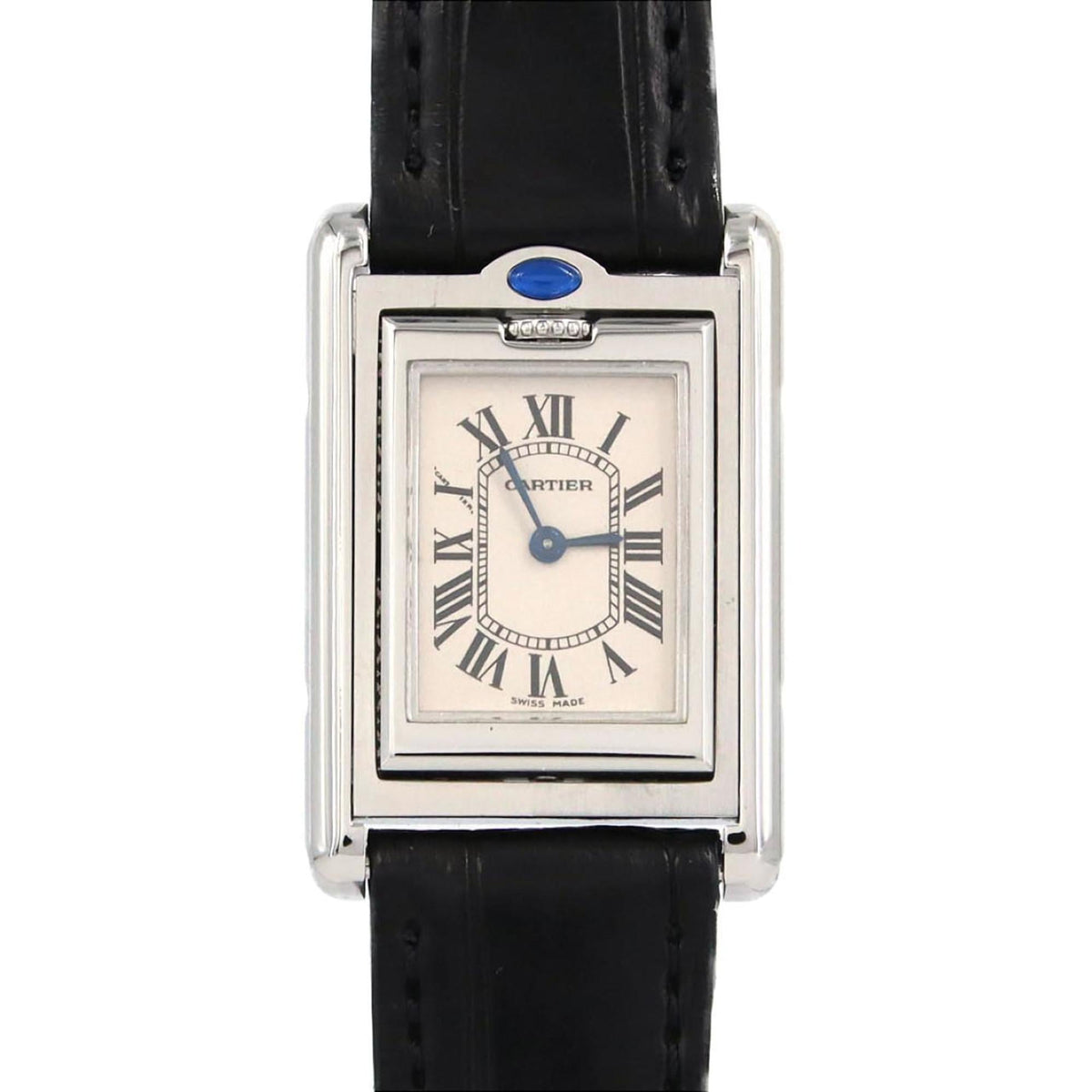 Pre-Owned Cartier Tank Basculante SM W1011158 Stainless Steel Quartz Watch
