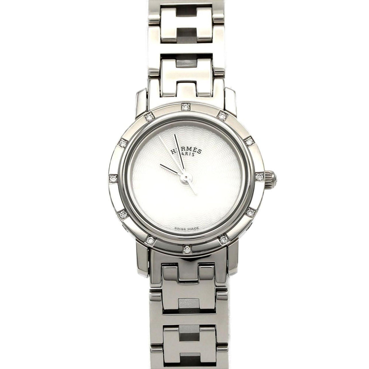 Pre-Owned Hermes Clipper Nacre 12P CL4.230 SS Quartz Watch