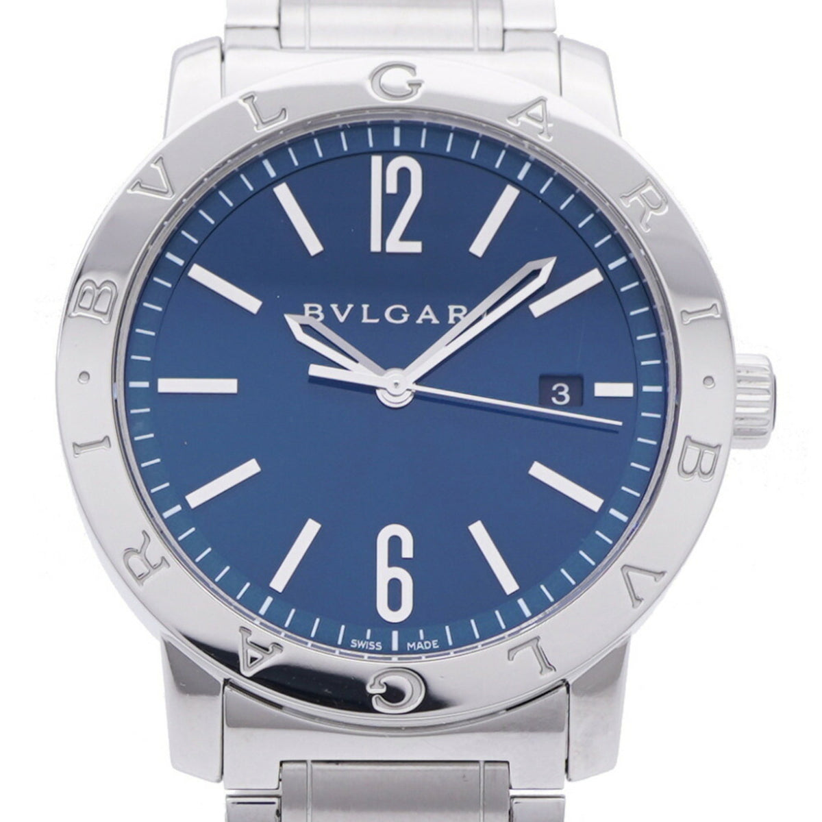 Gebrauchte BVLGARI BB41S Automatikuhr Edelstahl Blaues Zifferblatt 0097BVLGARI Herren 